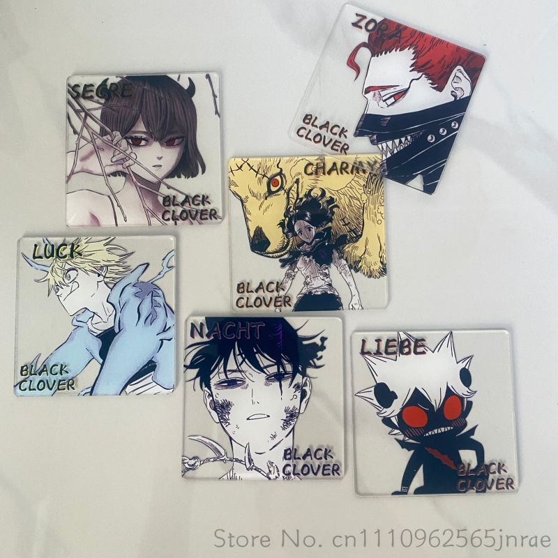 Home Office Hidden Desk - Siyah Yonca Anime Yaratıcı Akrilik Coaster