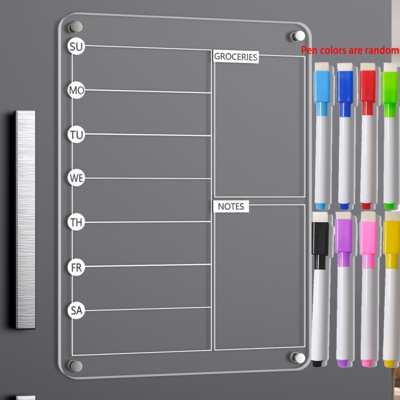 Magnetic Calendar Board - Akrilik Yemek Planlayıcı Manyetik Menü Panosu