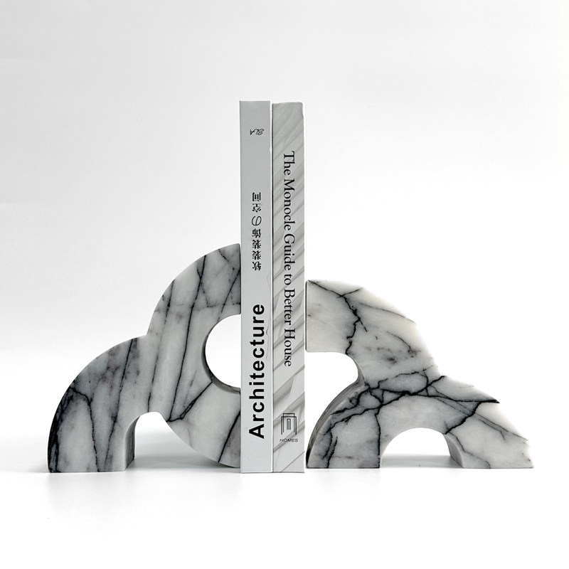 Home Office Library - Modern Mermer Kitap Ayracı Ağır Hizmet