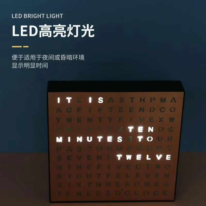 Led Desk Clock - Zamanlı elektronik ışık kutusu İngilizce saat