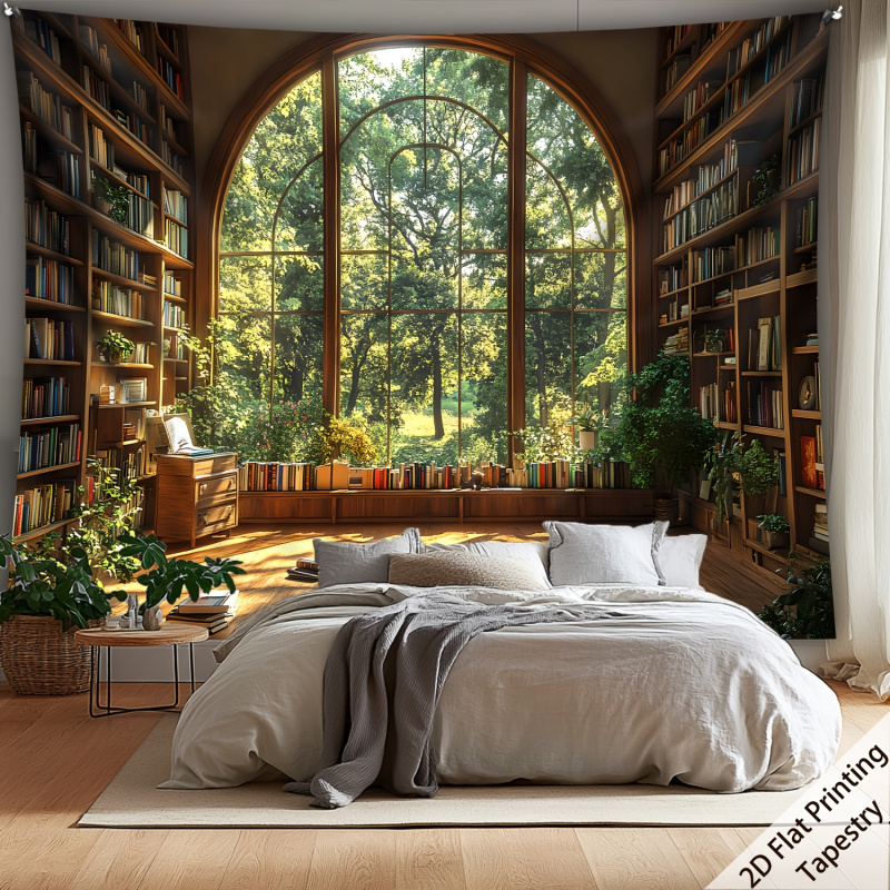 Home Office Library - VIKAMA Orman Kütüphanesi Gobleni, Rahat Doğal