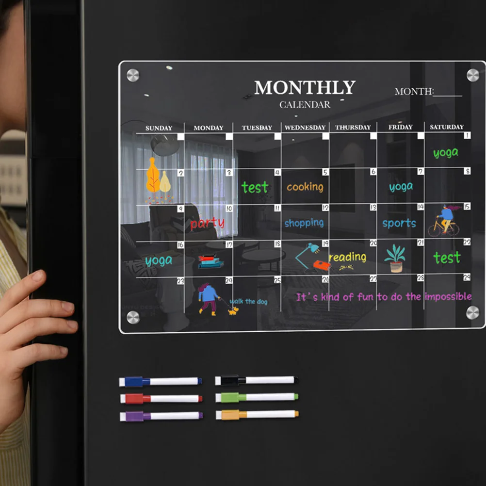 Magnetic Calendar Board - Manyetik Buzdolabı Kurulu Akrilik Kuru Silme