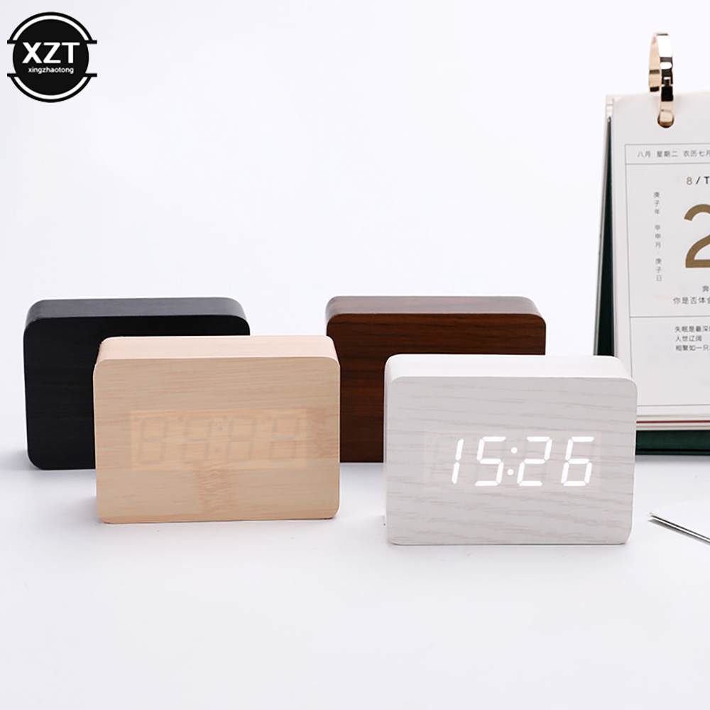 Led Desk Clock - Moda Çalar Saat LED Ahşap Saat