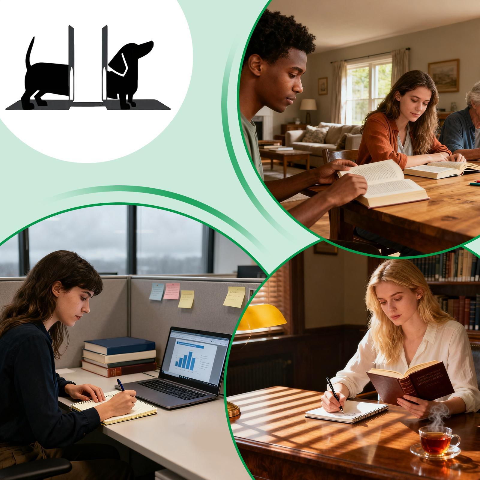 Home Office Library - Dekoratif kitap ayracı metal stoper tutucu