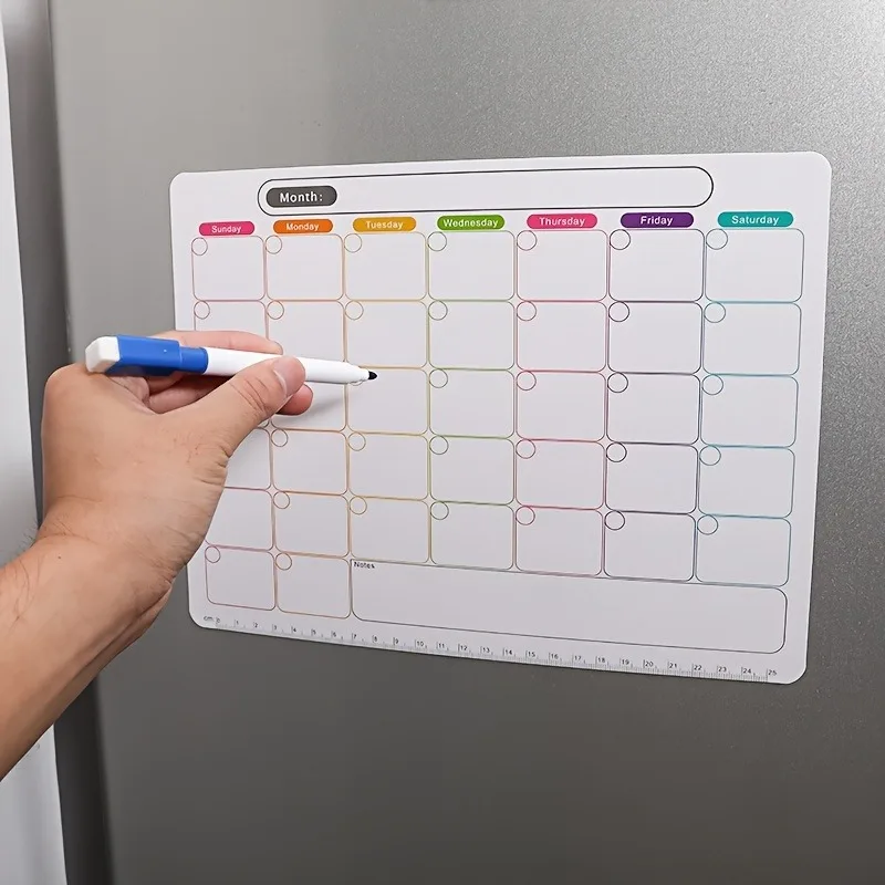 Magnetic Calendar Board - Buzdolabı Mıknatısı, Aylık ve Haftalık Planlayıcı,