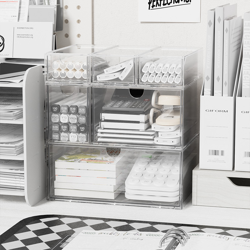 Office Drawer Organizer - Akrilik İstiflenebilir Organizatör Kutusu Toz Geçirmez